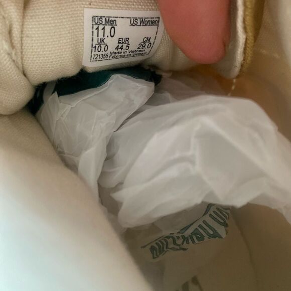 VANS Eco Theory Sk8-Hi Tapered Sneakers Mustard Gold/True White New Sz 11 - Picture 7 of 8